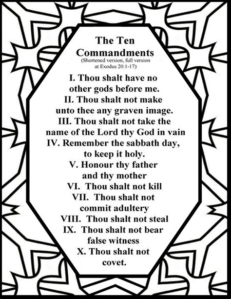 10 Commandments Printable 10