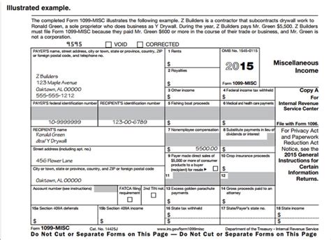 1099 Form Example