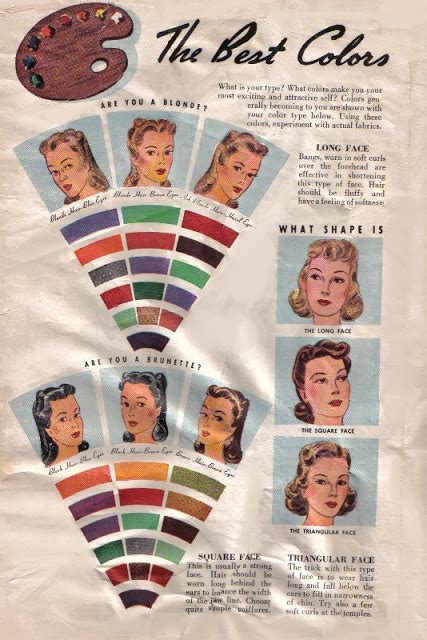 1940s Color Palette Beauty Images