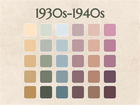 1940s Color Palette Design Images