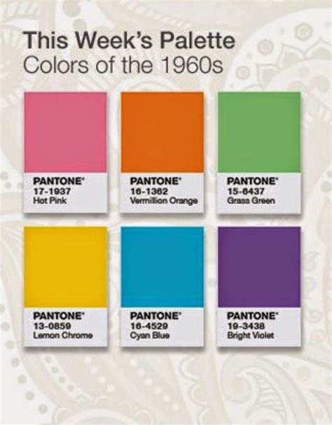 1960s Color Palette Inspiration