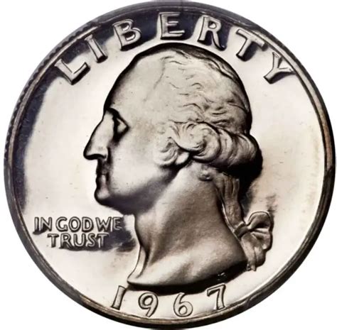 The mint mark of the 1967 US quarter