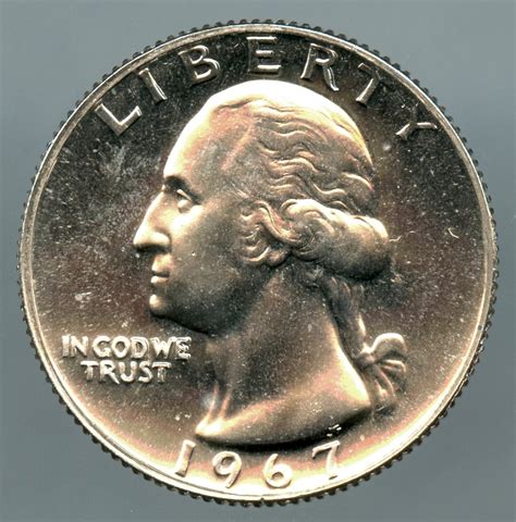 The obverse of the 1967 US quarter