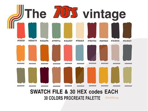 Color palette design of the 1970s