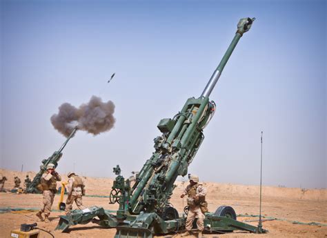 Marines from 1st Battalion, 12th Marines, with the M777 howitzer