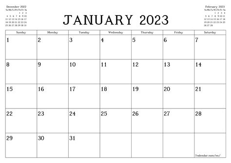 2023 Calendar Printable Free Image 7