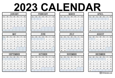 2023 Calendar Printable Free Image 9