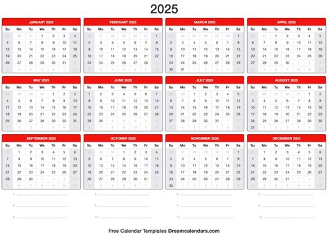 2025 Printable Calendar One Page Format