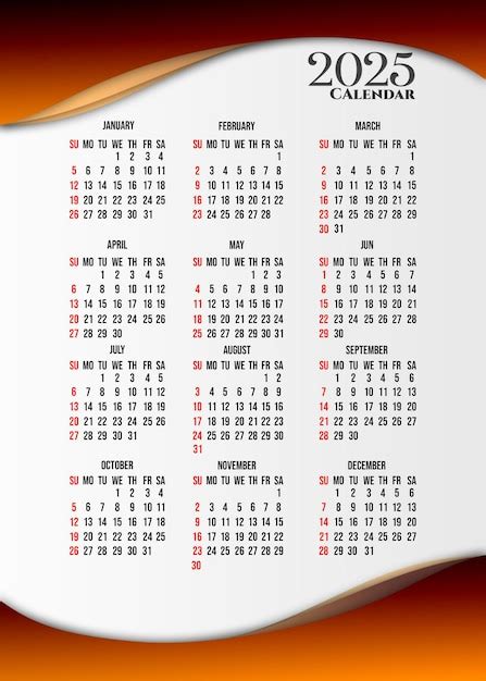 2025 calendar printable design