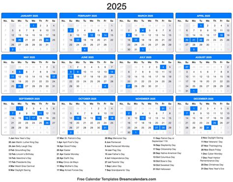 2025 calendar printable with holidays