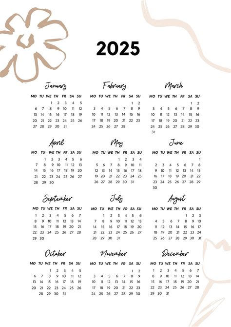 2025 calendar template canva