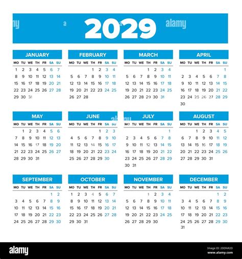 2029 calendar year image 2