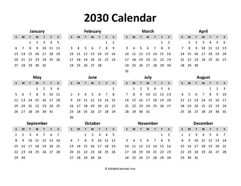 2030 Desktop Calendars