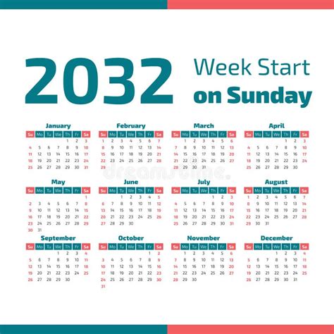 2032 Calendar Digital