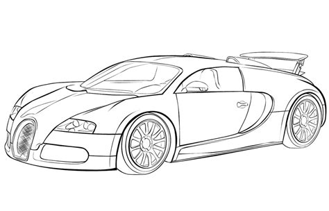 3D car coloring page