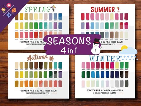 4 Seasons Color Palette Inspiration