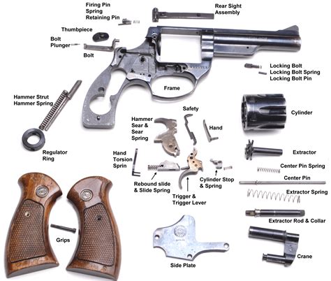 A selection of parts for the.44 Special revolver