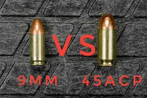 45 ACP vs 9mm caliber comparison