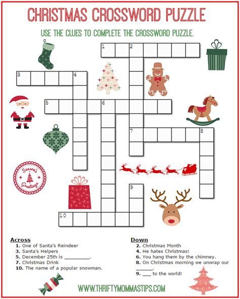 5 Christmas Crossword Printables to Try Image