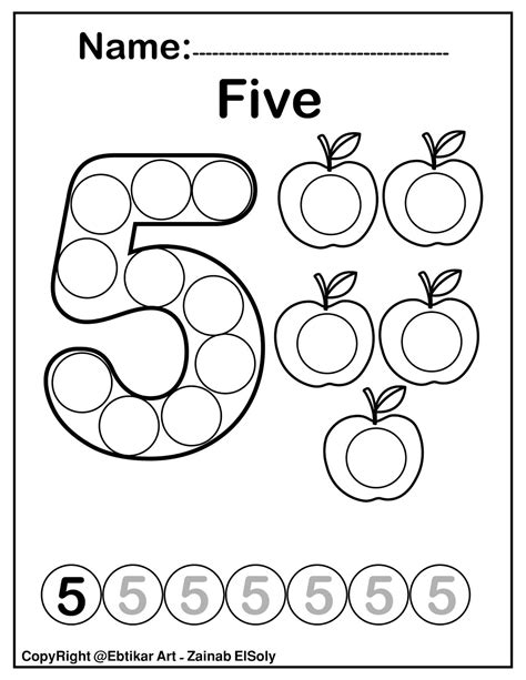 5 Dot Marker Printables Numbers