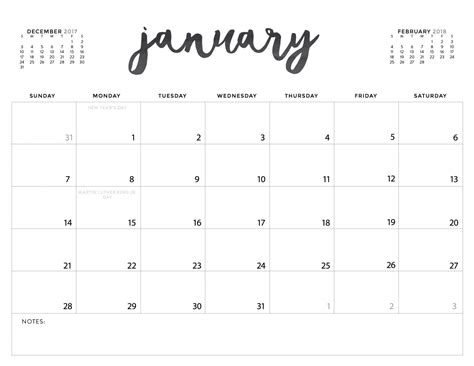 5 free calendar printables