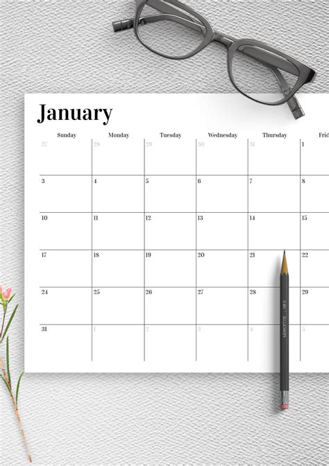 5 free calendar prints