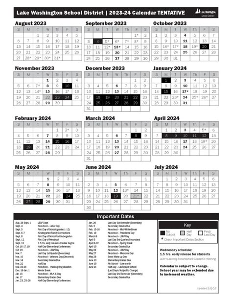 5 Ways Lake Washington School District Calendar Works