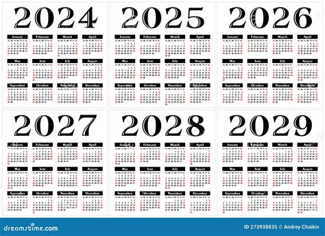 5 Year Calendar Adjustment