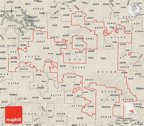 Image of a map with the 655 area code highlighted