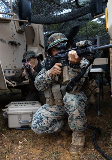 Marines from the 7th Communication Battalion participating in a communication exercise during a training event.