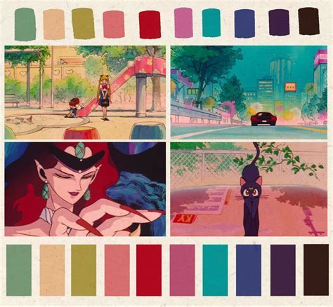 90s Anime Color Palette Art