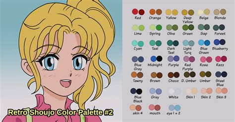 90s Anime Color Palette Illustration