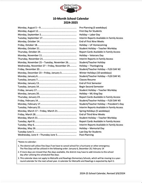 ACPS Calendar Overview