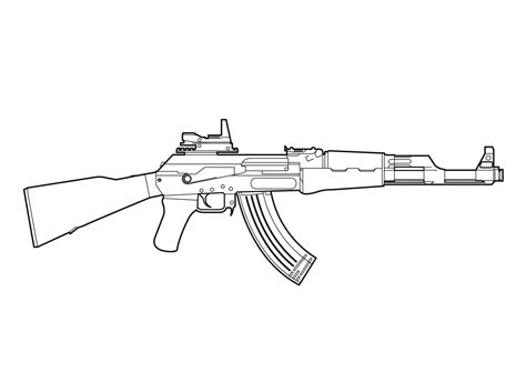 AK-47 rifle drawings