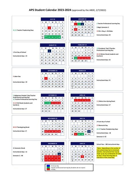 APS Atlanta School Calendar