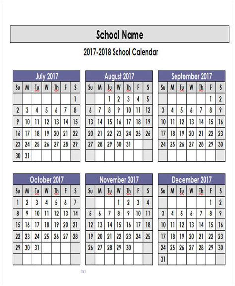 Academic Calendar