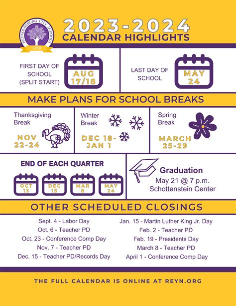 Academic Calendar Highlights