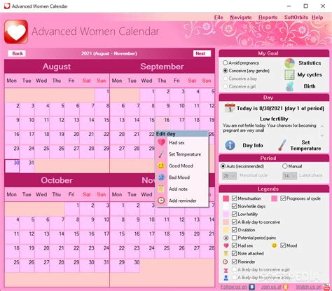 Description of Advanced Calendar Features