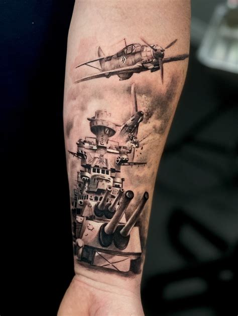 Aircraft Carrier Tattoo Design 7