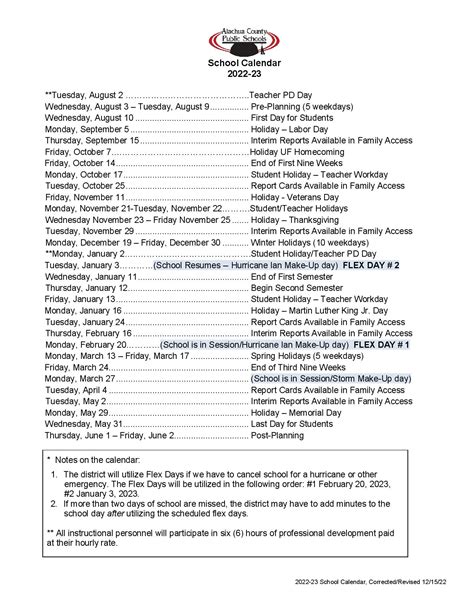 Alachua County Schools Calendar and Technology