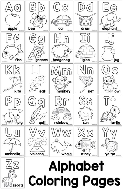 Description of Alphabet Coloring Pages