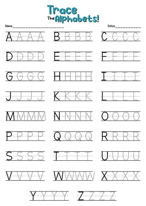 Description of Alphabet Practice Worksheets