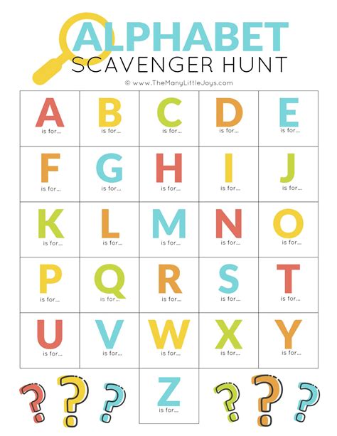 Description of Alphabet Scavenger Hunts