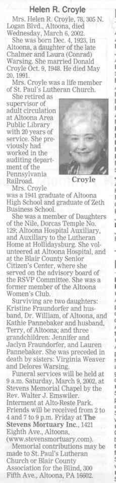 Altoona Mirror Obituary Archives