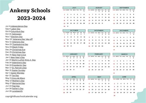 Ankeny Schools Calendar Contact Information