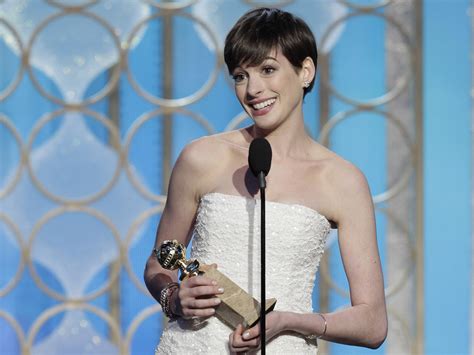 Anne Hathaway at the Golden Globes