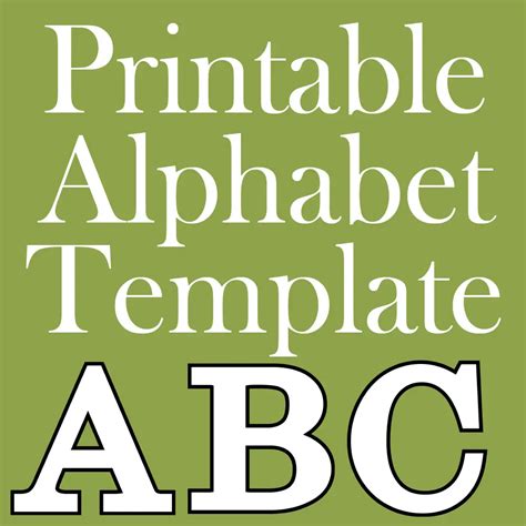 Applications of ABC Printable Templates