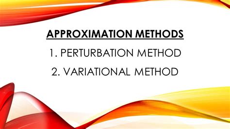 Approximation Methods