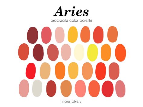 Aries Color Palette Coral