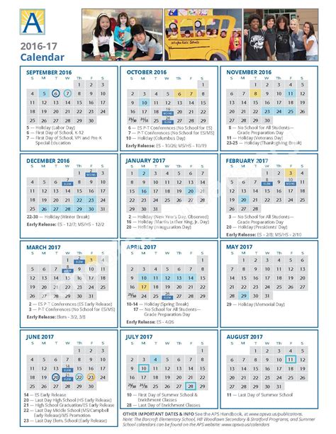 Arlington County Schools Calendar